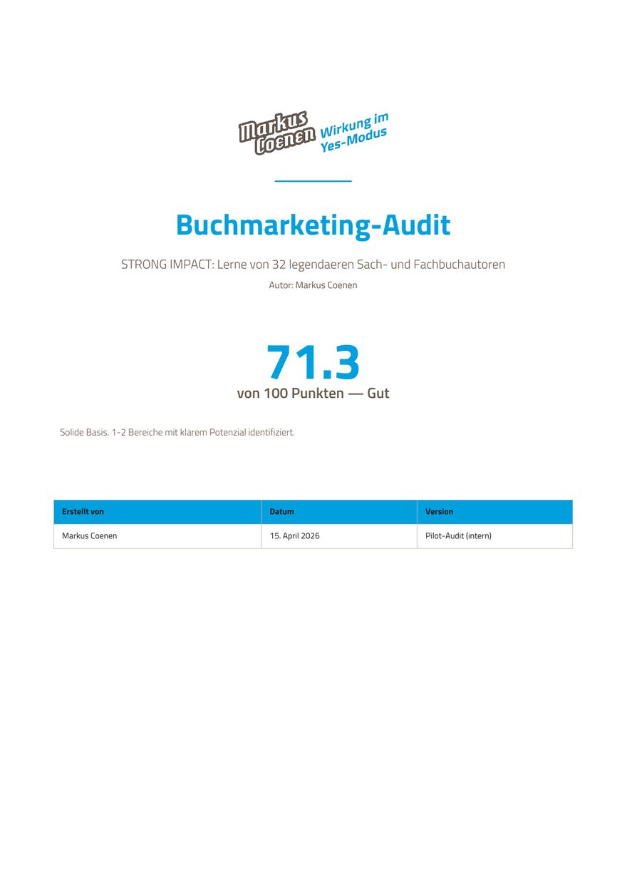 Titelseite des Reports mit Buchmarketing-Index
